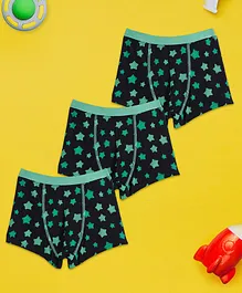 XY Life Pack Of 3 Star Printed Boxers - Green