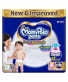 MamyPoko Extra Absorb Pants Style Diapers Large - 36 Pieces