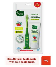 Mother Sparsh Kids Natural Toothpaste with Free Toothbrush- Strawberry 50g