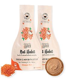 Nat Habit Fresh Masoor Rub Bath Ubtan, 2 Minute Body Scrub For Skin Softening & Radiance, Acne Control, Hydration & Wrinkle Protection( Pack of 2)