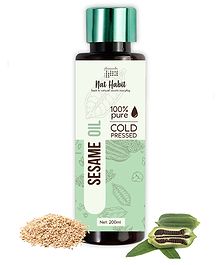 Nat Habit Cold Pressed 100% Pure Sesame Oil for Skin & Hair, Fresh from our Ayurvedic Kitchen, Zero Preservatives, Body Massage Oil & Hair Oil (30ml)