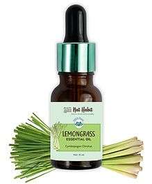 Nat Habit Pure Lemongrass Essential Oil Therapeutic Grade, Steam Distilled | Acne, Dandruff, Blemishes, Detan, Stress | Aromatherapy, Diffuser Oil, 15ml