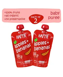 Happa Organic Apple & Banana Fruit Puree Baby food Pack of 2 - 100 gm each