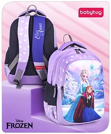 Babyhug Disney Frozen Sisters Forever School Backpack Lavender - 16 Inches