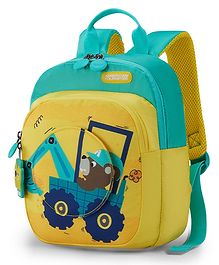 American Tourister Yoodle 3.0 Backpack Vehicle Print Yellow & Green - 11.4 Inches