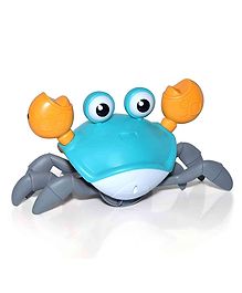 AKN TOYS Crawling Crab Baby Toy, Tummy Time Toys for Kids, Automatically Avoid Obstacles Toddler Interactive Toy with Music and LED Light, Built in Rechargeable Battery - COLOR MAY VARY