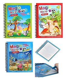 YAMAMA Magic Water Painting Book For Kids With Magical Water Doodle Pen Self Drying Reusable Drawing Books Best Montessori Toy Gift  (Pack of 3  Design May Vary)