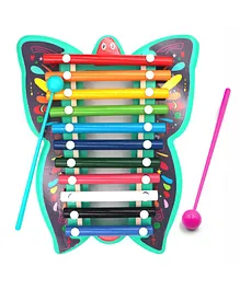 Aditi Toys Musical Butterfly Xylophone Toy, Plastic Butterlfy Xylophone For Kids, Musical Butterfly Xylophone For Kids, Non-Toxic Suitable For Kids Above 3 Years, Bis Approved (Butterfly Xylophone Blue)