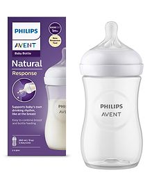 Philips Avent Natural Baby Feeding Bottle | No.1 Brand Recommended by Moms Worldwide | Ideal for 1 months+| Natural Response Technology Mimics Breastfeeding | Uniquely Designed Nipple releases milk only when baby drinks | Pack of 1 | SCY903/01 - 260 