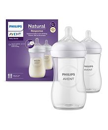 Philips Avent Natural Baby Feeding Bottle | No.1 Brand Recommended by Moms Worldwide | Ideal for 1 months+| Natural Response Technology Mimics Breastfeeding | Uniquely Designed Nipple releases milk only when baby drinks | Pack of 2 | SCY903/02 - 260 