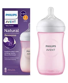 Avent Pink Natural Response 260 ml
                              Baby Feeding Bottle | Uniquely Designed
                              Nipple releases milk only when baby drinks
                              | Pack of 1 (Packaging May Vary)