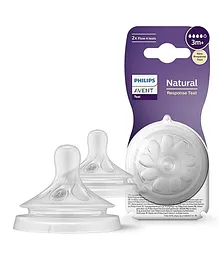 Philips Avent Natural Response Bottle Teat Baby Bottle Flow 4 Teats for Babies BPA Free - Pack of 2