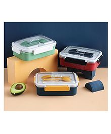 YAMAMA Insulated Lunch Box Lucky Curry Three Compartment Insulated Stainless Steel Lunch Box Portable Lunch Box 750ml  (Pack of 1  Color May Vary)