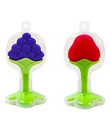 LuvLittle Baby  Silicone Teether for Soothing Baby Teething Pack of 2 - Multicolour