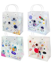 FunBlast Space Theme PVC Hand Bags with Handle for Gifting  Pack of 4 Multicolor