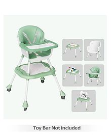 5 in 1 Baby High Chair | Low Chair | Booster Chair | Study Table and Game Table - Green