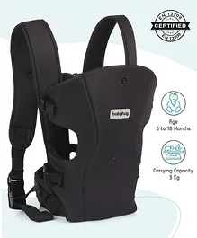 Babyhug Elegant 3-in-1 Baby Carrier:
                        Lightweight, Breathable fabric, Ergonomic
                        design, Padded straps, Waist belt, 3 carry
                        positions (inward, outward, back), Adjustable
                        seat, Washable cover, Supports up to 15 kg-
                        Black