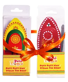 Desi Toys Steam Toy Boat Combo - Red and Yellow