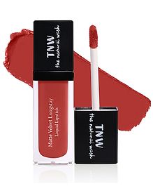 TNW -The Natural Wash Matte Velvet Longstay Liquid Lipstick with Macadamia Oil and Argan Oil  - 02 | Transferproof | Pigmented | Spicy Coral | Coral Nude