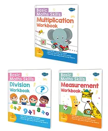 Basic Maths Skills Workbook | Set Of 3 Books | Multiplication Division Measurement | Multiplication Division & Measurement Adventures - English