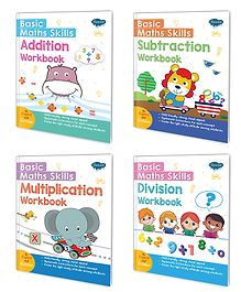 Basic Maths Skills Workbook | Set Of 4 Books | Addition Subtraction Multiplication Division | Math Mastery: Addition Subtraction Multiplication and Division - English