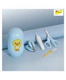 Joy Buzz 4 in 1 Baby Nail Clipper kit with Cute Case Nail Clipper Scissors Tweezers & Baby Nail File Set for Kids - Duck Blue