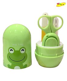 Joy Buzz 4 in 1 Baby Nail Clipper kit with Cute Case Nail Clipper Scissors Tweezers & Baby Nail File Set for Kids - Green frog