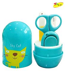Joy Buzz 4 in 1 Baby Nail Clipper kit with Cute Case Nail Clipper Scissors Tweezers & Baby Nail File Set for Kids - Cat Green
