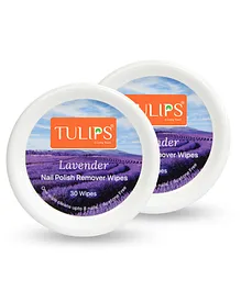 Tulips Nail Polish Remover Wipes Acetone Free- 30 Wipes x 2 Pack