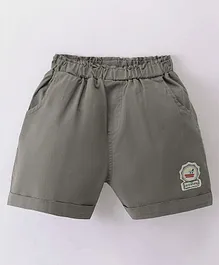 Ollypop Cotton Woven Shorts With Ship Patch - Grey