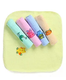 Tinycare Printed Face Napkins Set Of 5 - Multicolor