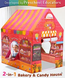 Intelliskills 2-in-1 Bakery & Candy
                        House Themed Foldable Hut Size Tent House for
                        Kids | Indoor & Outdoor Play | Printed
                        Portable Playhouse for Boys & Girls | Play
                        Tent for Kids | Ideal for Gifting | Lightweight
                        | Multicoloured | BIS Approved