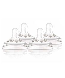 DOMENICO Natural Wide Neck Silicone Nipple - Pack 0f 4