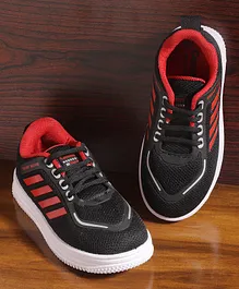 CHamps SHOES Colour Blocked & Mesh Detailed  Shoes - Black & Red