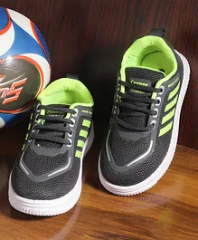 CHamps SHOES Colour Blocked & Mesh Detailed  Shoes - Dark Grey & Parrot Green