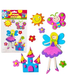 FunBlast Cartoon Girl House Theme Foam Stickers for Kids  Multicolor