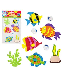 FunBlast Aquatic Animal Theme Foam Stickers for Kids  Multicolor