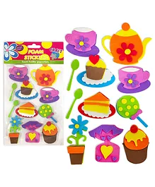 FunBlast Tea Set Theme Foam Stickers for Kids  Multicolor
