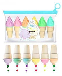 FunBlast Cone Shaped Highlighter Pens  6 Pcs Multicolor