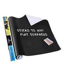 Ji and Ja Black Board (45x200cm) Wall Sticker Removable Decal Chalkboard with 5 Chalks for Home School Office College Room Kitchen Kids