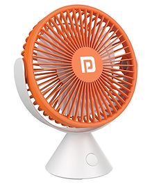Portronics POR-2079 Aero Breeze 2 in 1 Portable Cooling Desk and Ceiling Fan with Strong Wind 360° Rotating 3 Speed Modes 3D Curved Blade Noiseless Design for Home Desktop Office Car Outdoor-White