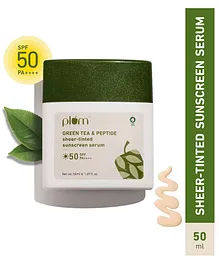 Plum Green Tea & Peptide Sheer-tinted Sunscreen Serum with SPF 50 & PA++++ -  50 ml
