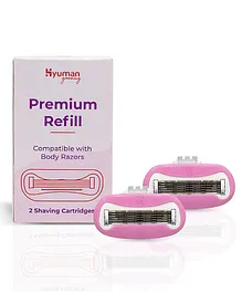 Hyuman Body Razor- Refill Cartridges | 5 Sweeden Steel Blade With Aloe Vera & Vitamin E Lubrication Strip (Pack of 2)