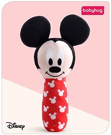 Babyhug Disney Soft  Mickey Mouse Squeaker Baby Rattle - Red