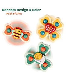 BitFeex Butterfly Spinners Toy Waterproof Suction Cup Spinning Top Rotating Bath toy For Boys Girls Pack of 1-(Random Design)