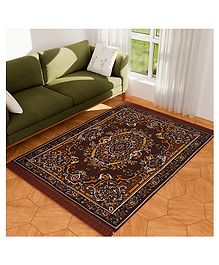 Kuber Industries Carpet  Velvet Floor Mat  Carpet for Hall  Carpet for Living Room  Carpet for Bedroom  Area Rug  Solid Prayer Mat Heavy V.V Carpet  3x5 Feet  Dark Brown