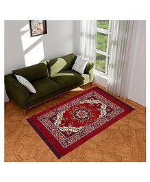 Kuber Industries Carpet  Velvet Carpet-Rug for Home Décor  Carpet Rug for Bedroom  Carpet for Living Room  Prayer-Yoga Mat  Carpet for Hall  4x6 Ft  Maroon