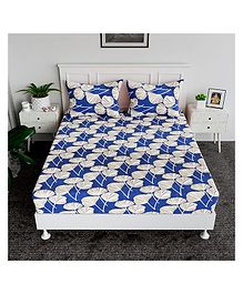 Kuber Industries Double Bedsheet  Bedsheet for Double Bed  Double Bedsheet with 2 Pillow Covers  Cotton Double Bed Sheet Set  Patta Double Bedsheet  90x100  Blue