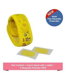 Safe-O-Kid Mosquito Repellent Band Reusable Ayurvedic & Natural with 2 refills Fruit - Yellow