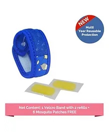Safe-O-Kid Mosquito Repellent Band Reusable Ayurvedic & Natural with 2 refills Sugartown - Blue